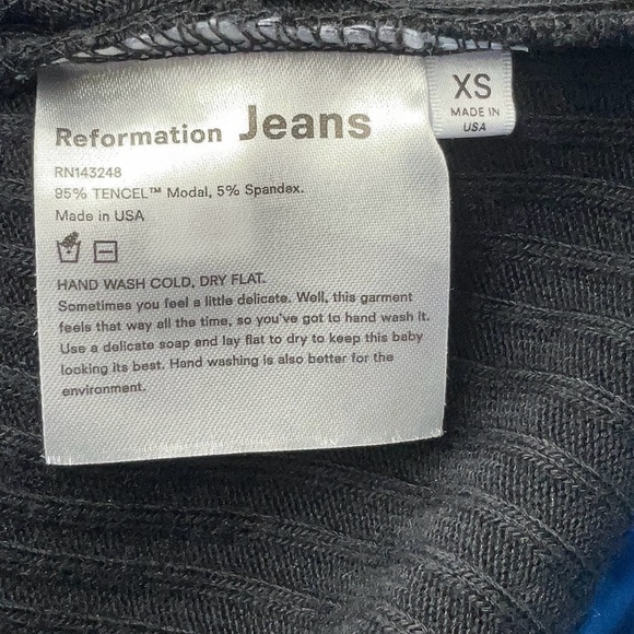 Reformation Elegant Black Ribbed stretchy Dress - Picture 3 of 3